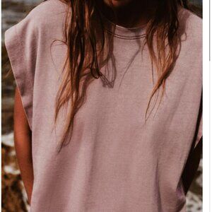 NWT ZARA WASHED EFFECT HEAVY COTTON T-SHIRT - S